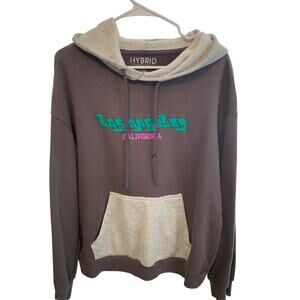 HYBRID Apparel Gray Hoodie "Los Angeles California" Graphic Men's M